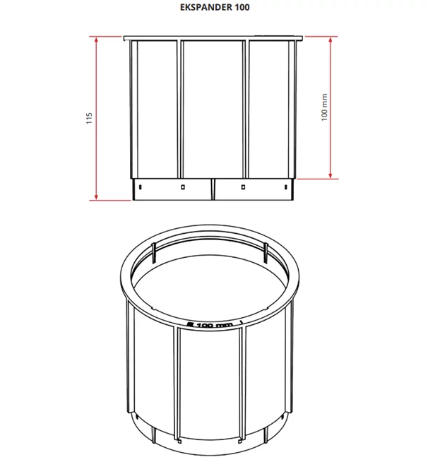 Ekspander 100 mm RENOPAD PRO do wsporników