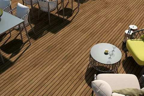 Taras przy domu jednorodzinnym w Wilanowie